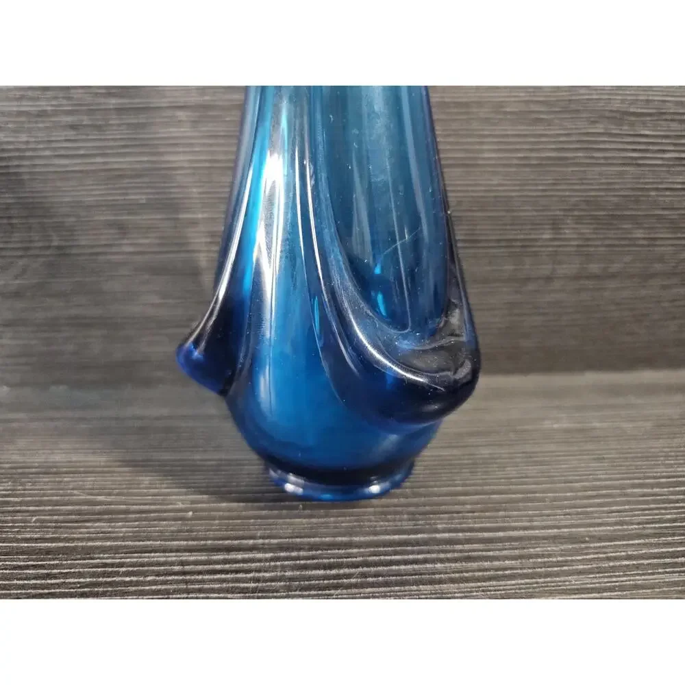 Viking Art Glass Epic Line Drape Bluenique Blue Swung Glass 15